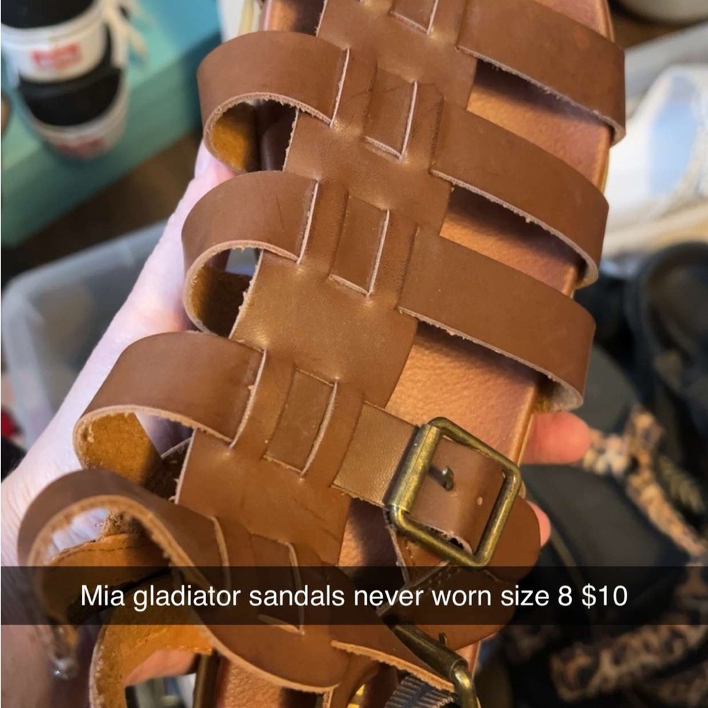 MIA Brown Gladiator Sandals with Leather Straps 8 1/2